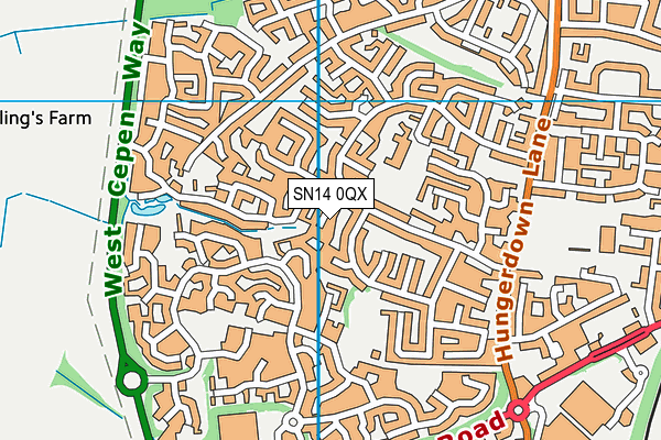 SN14 0QX map - OS VectorMap District (Ordnance Survey)