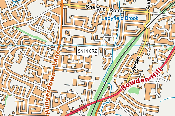 SN14 0RZ map - OS VectorMap District (Ordnance Survey)