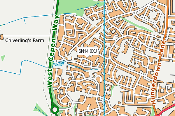 SN14 0XJ map - OS VectorMap District (Ordnance Survey)
