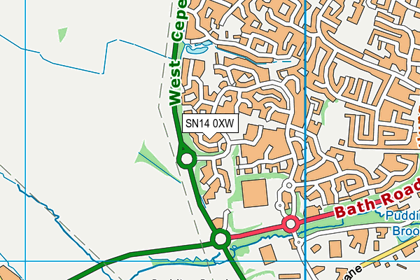 SN14 0XW map - OS VectorMap District (Ordnance Survey)