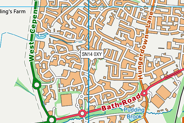 SN14 0XY map - OS VectorMap District (Ordnance Survey)