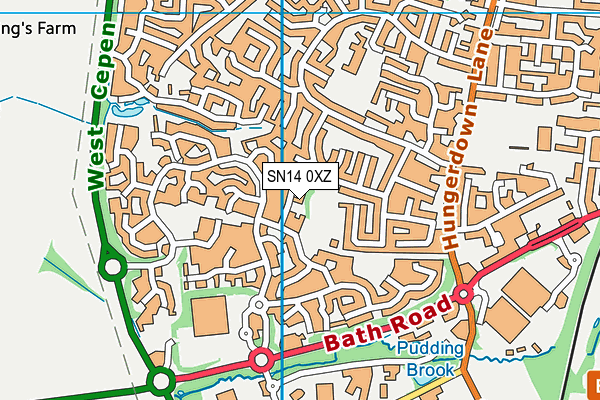 SN14 0XZ map - OS VectorMap District (Ordnance Survey)