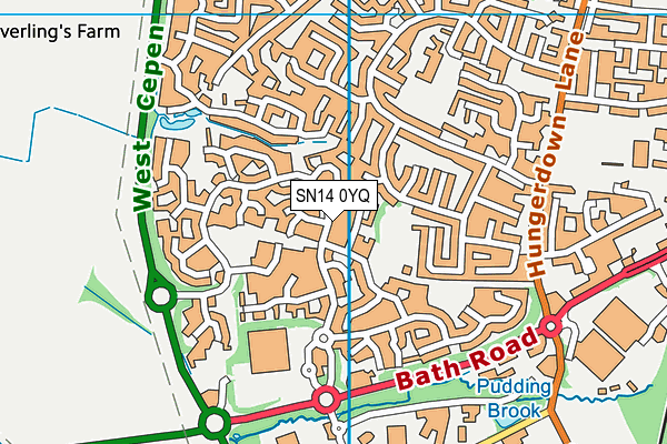 SN14 0YQ map - OS VectorMap District (Ordnance Survey)