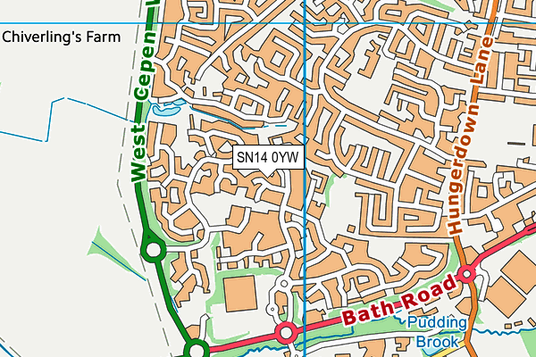 SN14 0YW map - OS VectorMap District (Ordnance Survey)