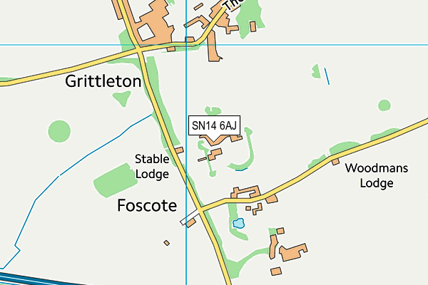 SN14 6AJ map - OS VectorMap District (Ordnance Survey)