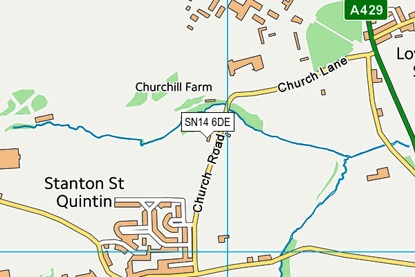 SN14 6DE map - OS VectorMap District (Ordnance Survey)