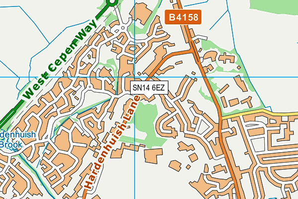 SN14 6EZ map - OS VectorMap District (Ordnance Survey)