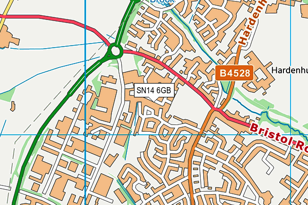 SN14 6GB map - OS VectorMap District (Ordnance Survey)