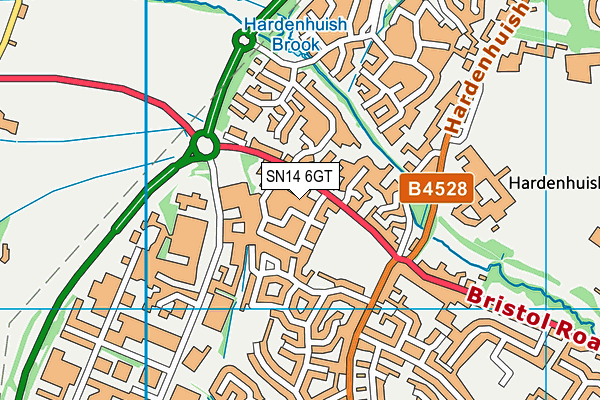 SN14 6GT map - OS VectorMap District (Ordnance Survey)