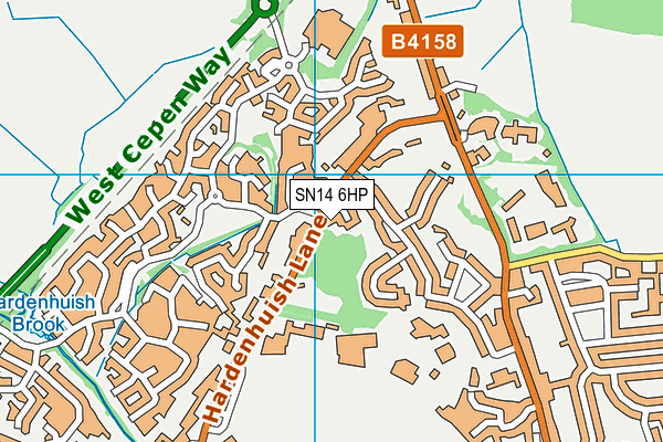 SN14 6HP map - OS VectorMap District (Ordnance Survey)