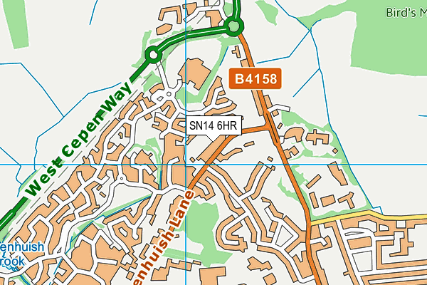 SN14 6HR map - OS VectorMap District (Ordnance Survey)