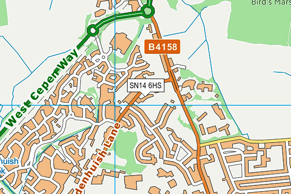 SN14 6HS map - OS VectorMap District (Ordnance Survey)