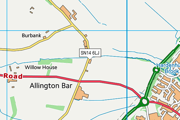 SN14 6LJ map - OS VectorMap District (Ordnance Survey)