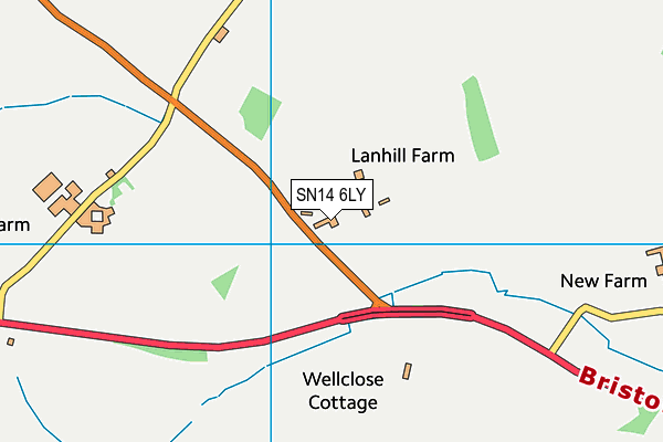 SN14 6LY map - OS VectorMap District (Ordnance Survey)
