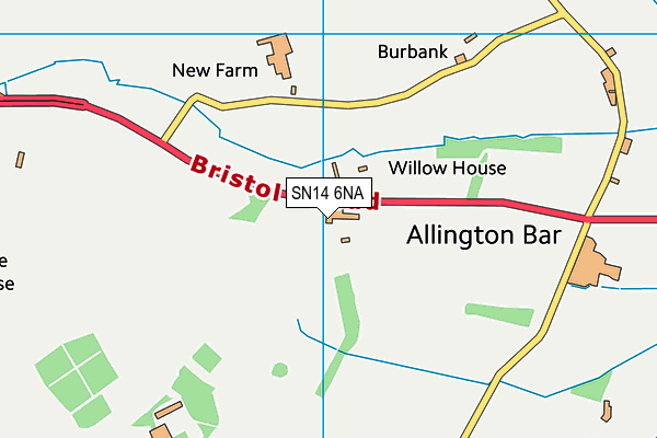 SN14 6NA map - OS VectorMap District (Ordnance Survey)