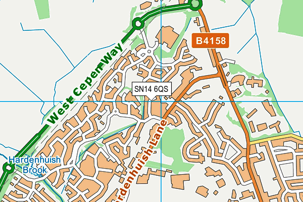 SN14 6QS map - OS VectorMap District (Ordnance Survey)