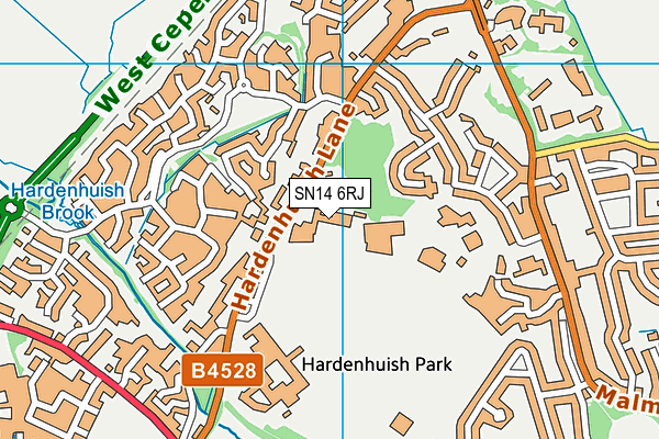 Hardenhuish School map (SN14 6RJ) - OS VectorMap District (Ordnance Survey)
