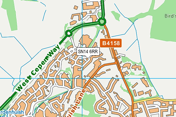 SN14 6RR map - OS VectorMap District (Ordnance Survey)