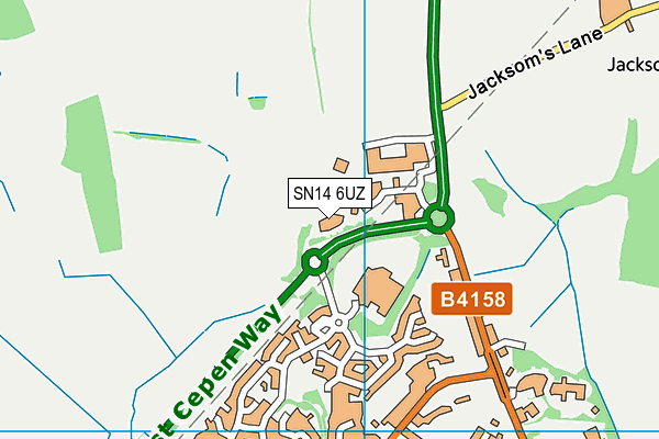 SN14 6UZ map - OS VectorMap District (Ordnance Survey)