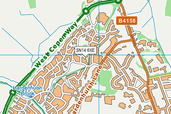 SN14 6XE map - OS VectorMap District (Ordnance Survey)