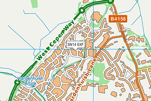 SN14 6XF map - OS VectorMap District (Ordnance Survey)