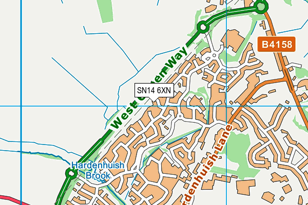 SN14 6XN map - OS VectorMap District (Ordnance Survey)