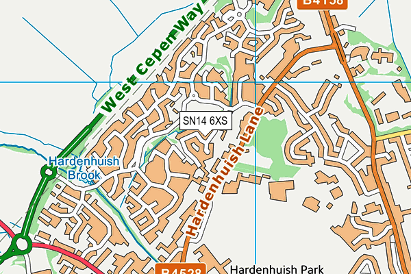 SN14 6XS map - OS VectorMap District (Ordnance Survey)