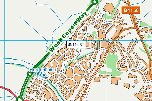 SN14 6XT map - OS VectorMap District (Ordnance Survey)