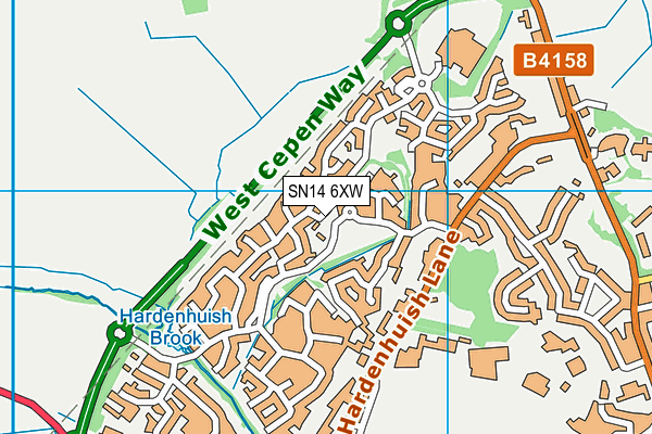 SN14 6XW map - OS VectorMap District (Ordnance Survey)