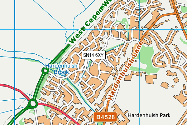 SN14 6XY map - OS VectorMap District (Ordnance Survey)