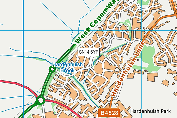 SN14 6YF map - OS VectorMap District (Ordnance Survey)