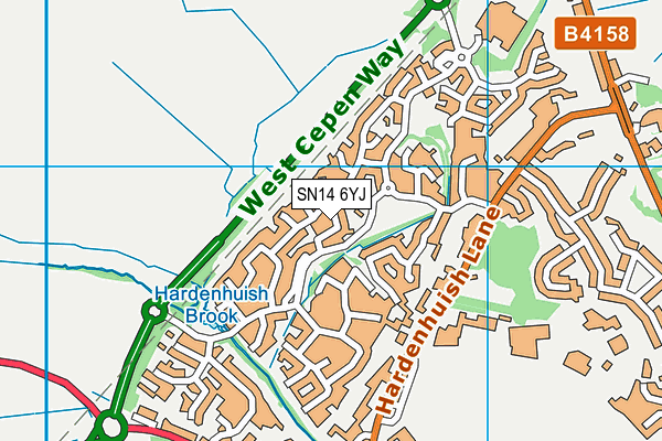 SN14 6YJ map - OS VectorMap District (Ordnance Survey)