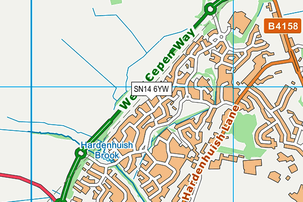 SN14 6YW map - OS VectorMap District (Ordnance Survey)