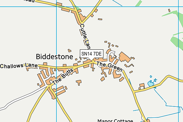 SN14 7DE map - OS VectorMap District (Ordnance Survey)