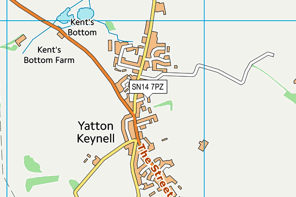 SN14 7PZ map - OS VectorMap District (Ordnance Survey)