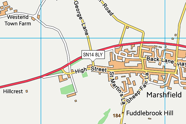 SN14 8LY map - OS VectorMap District (Ordnance Survey)