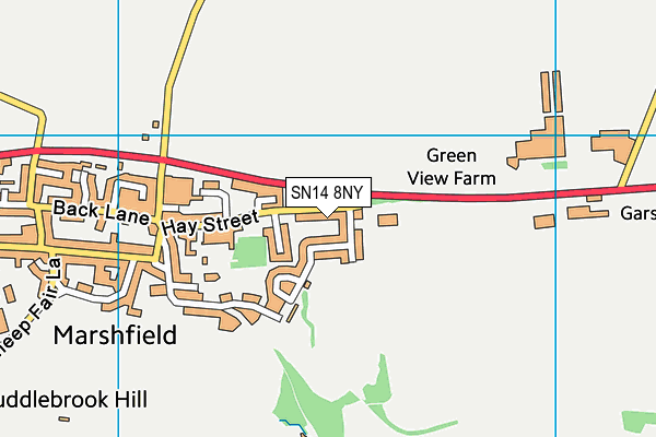 Marshfield Church of England Primary School map (SN14 8NY) - OS VectorMap District (Ordnance Survey)