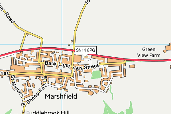 SN14 8PG map - OS VectorMap District (Ordnance Survey)