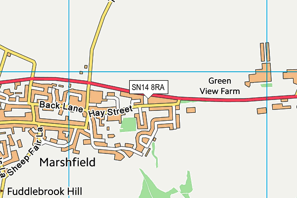 SN14 8RA map - OS VectorMap District (Ordnance Survey)