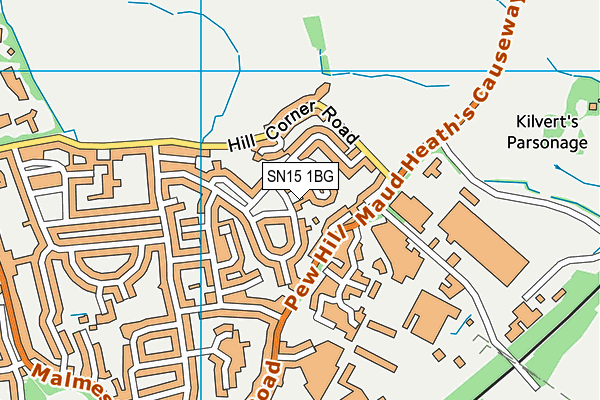 SN15 1BG map - OS VectorMap District (Ordnance Survey)