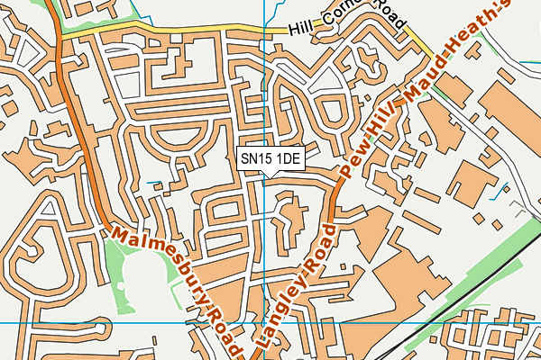 SN15 1DE map - OS VectorMap District (Ordnance Survey)