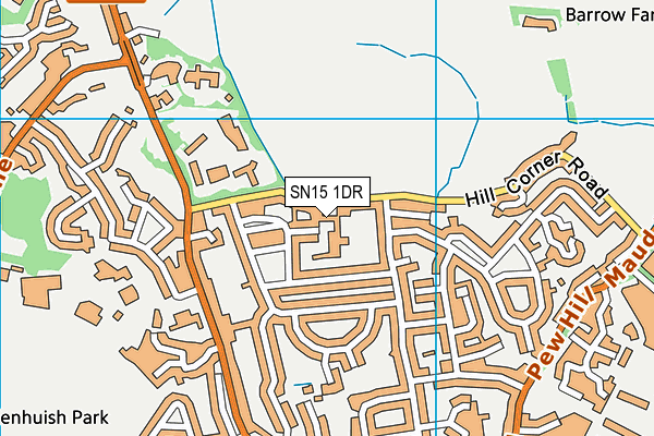 SN15 1DR map - OS VectorMap District (Ordnance Survey)