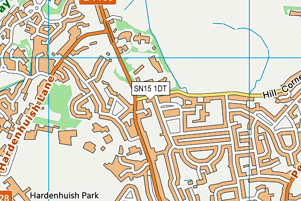 SN15 1DT map - OS VectorMap District (Ordnance Survey)