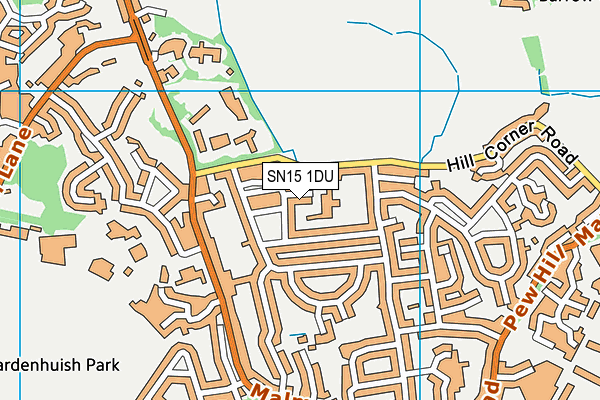 SN15 1DU map - OS VectorMap District (Ordnance Survey)