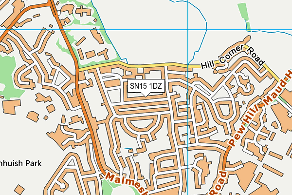 SN15 1DZ map - OS VectorMap District (Ordnance Survey)