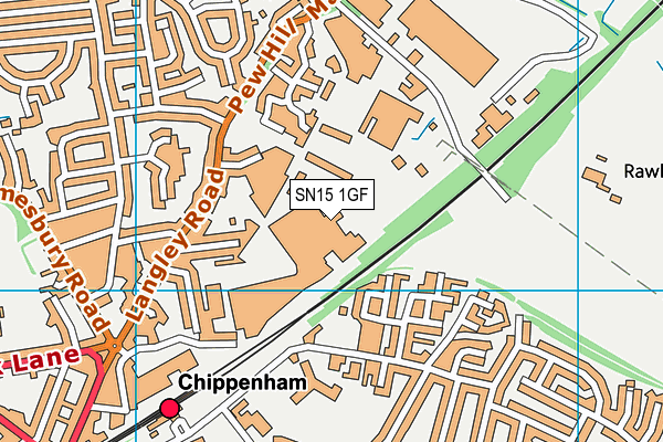 SN15 1GF map - OS VectorMap District (Ordnance Survey)