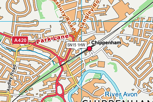 Inspire Fitness (Chippenham) map (SN15 1HW) - OS VectorMap District (Ordnance Survey)