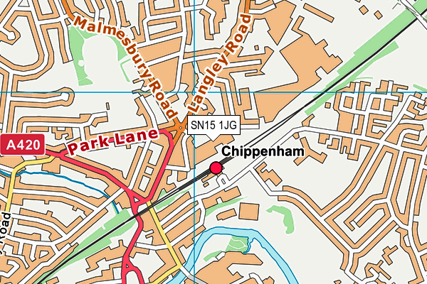 Puregym (Chippenham) map (SN15 1JG) - OS VectorMap District (Ordnance Survey)