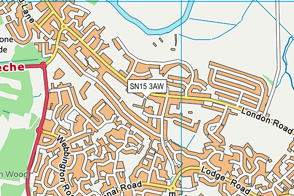 SN15 3AW map - OS VectorMap District (Ordnance Survey)