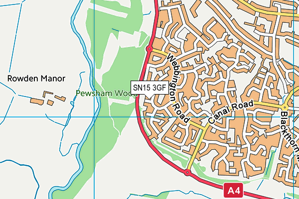 SN15 3GF map - OS VectorMap District (Ordnance Survey)